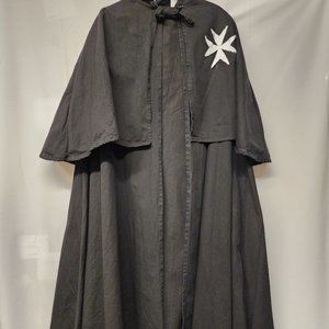 Medieval Templar Knight Cloak Hospitaller Hooded Robe